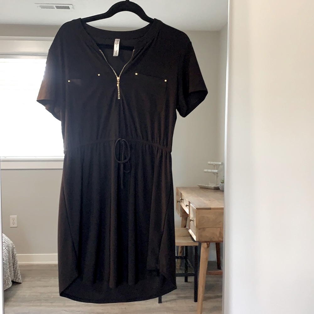 Pretty black dress. Fit and flare. Size L.